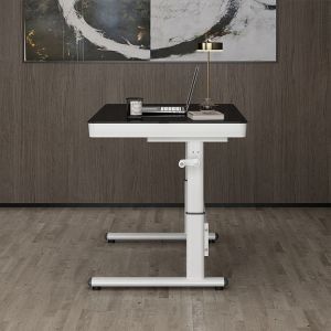 Buy cheap Luxury Standing Table Nordic Style White Wooden Grain Manual Height Adjustable Desk from wholesalers