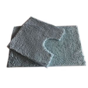 Buy cheap Chenille Bath Rug Set with Foam PVC Anti Slip Backing , Light Blue product