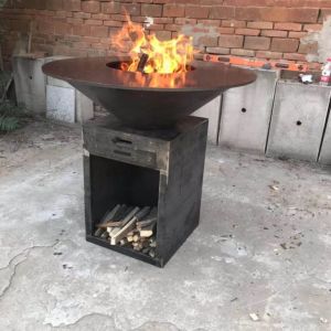 Buy cheap High Temperature Resistant Black Painting Round Corten Steel Fire pit And Grill from wholesalers