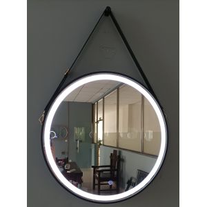 Aluminum Frame Black Hanging Vanity Mirror With Lights 24W