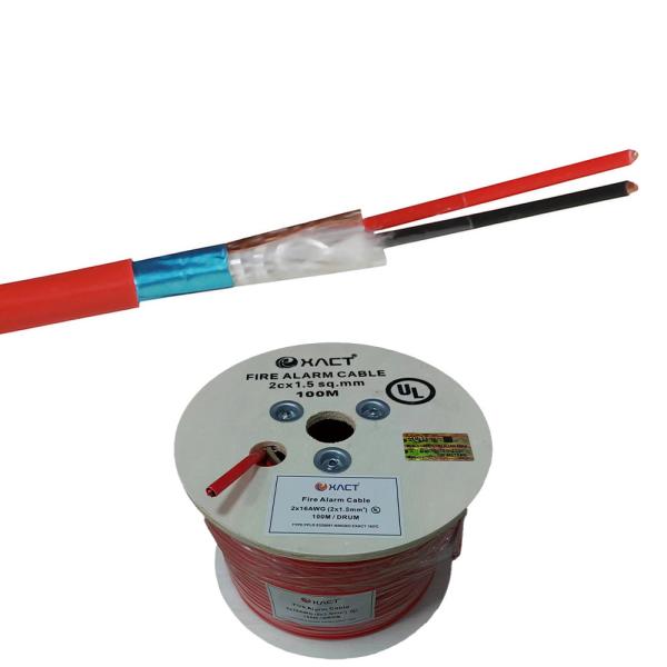 PVC Jacket Exactcables 2core Copper Shielded 1.5 Red Fire Alarm Cable Bs6387