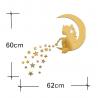 Buy cheap Hot fairy moon and star mirror wall decor mirror sticker home decor wall sticker mirror from wholesalers