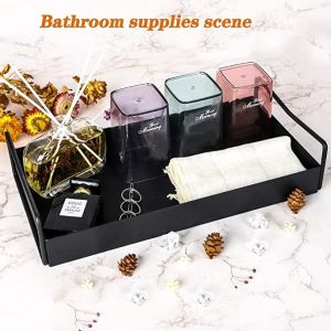 Serve Snacks in Style with this Rectangle Black Metal Tray with Handles 16.7x9.5