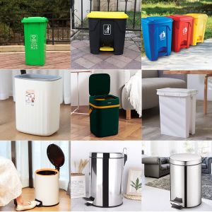 Customized Kitchen Plastic Trash Bin Outdoor Push Top Garbage Can