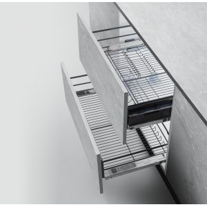 Buy cheap Multipurpose 2 Tier Pull Out Wire Basket Drawers Cutlery Tray from wholesalers