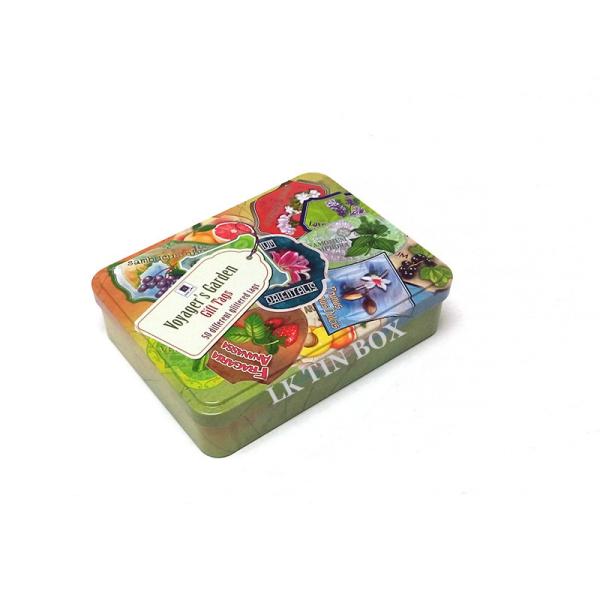 Buy cheap Cards Gift Storage Rectangular Tin Box Customized Double Sides Matt Varnish from wholesalers