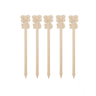Quality Bamboo Animal Topic Rabbit Decorative Picks For Bar Buffet for sale