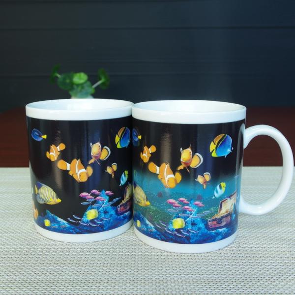Buy cheap Black Glazed Creative Color Changing Coffee Mug With Mask And Dart from wholesalers