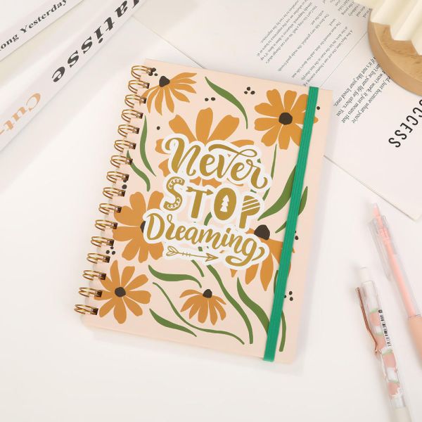 A5 Coil Notebook with High Quality Exterior and Modern Design Featuring Horizontal Inner Pages