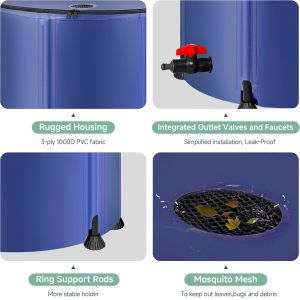 Buy cheap Collapsible Rain Barrel Water Storage Containers-53 Gallon Portable Rainwater Collect System Water Tank To Collect Rainwater From Gutter Downspout from wholesalers