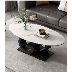 Buy cheap Minimalist Italian Creative Oval Marble Top Coffee Table Customized Size from wholesalers