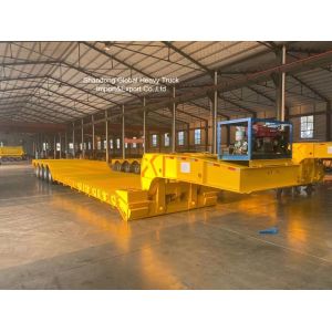 Buy cheap 40-80 Tons Loading Capacity Low Bed Semi Trailer with 12R22.5 Tires and 50mm King Pin for Heavy Machinery Transport from wholesalers