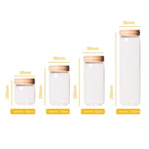 Buy cheap Custom Sealable Glass Jars With Wood Lid 450ml 750ml 1550ml Food Container from wholesalers