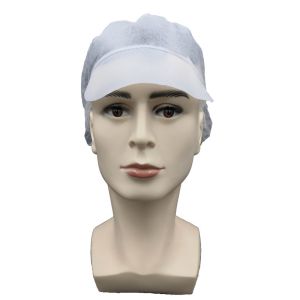 Buy cheap Non Woven Disposable White Peaked Cap Head Cover With Snood product
