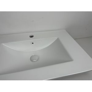 Drop In Self Rimming Overmount Bathroom Sink Rectangular White With Overflow