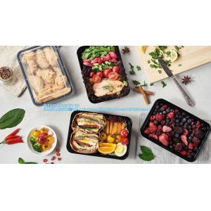Buy cheap 28 Oz 1 Compartment Black Rectangular Reusable To Go Lunch Prepping Boxes BPA-Free Microwavable Freezer Dishwasher from wholesalers