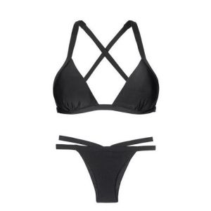 Buy cheap Black Fixed Triangle Bikini With A Cross Back - Triangulo Preto from wholesalers