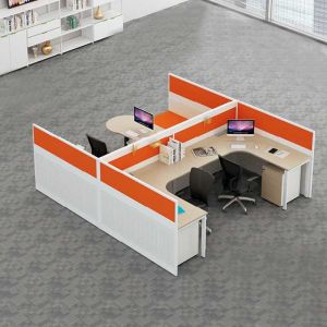 Buy cheap Yellow 4 Person Call Center Cubicle Office Workstation Desks from wholesalers