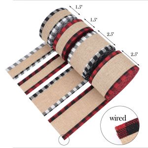 40mm & 63mm*10y Jute Lattice Ribbon Biodegradable Lattice Burlap Ribbon