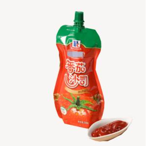 China Food grade custom printing tomato sauce packaging spout pouch on sale