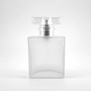 50ml Frosted Spray Square Glass Perfume Bottles With Silver Pump