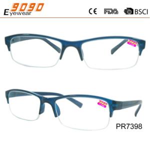 Buy cheap Classic culling rectangle half rim reading glasses with PC frame , plastic hinge, suitable for men and women from wholesalers