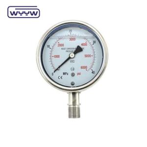 Back Glycerine Shock Resistant Hydraulic Jack Pressure Gauge Range Customized