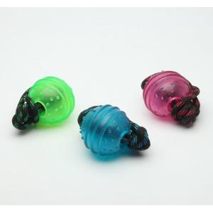 Buy cheap Lightweight Plastic Dog Ball With Rope Interactive Dog Toy For Heavy Chewers from wholesalers
