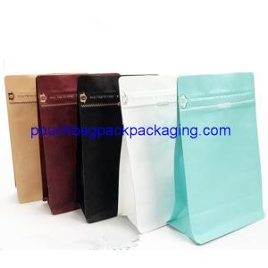 Buy cheap White stand up side gusset zipper bags square block flat pouch bag with zipper from wholesalers