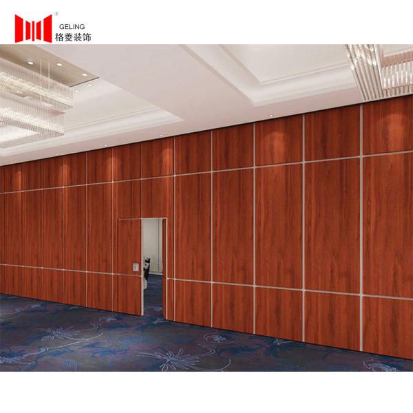 Quality Red Wood Board Surface Operable Partition Wall 65mm Thick for sale