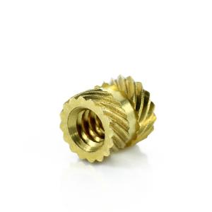 Wood Knurled Threaded Insert Nut Customized Finish Brass Insert Nut