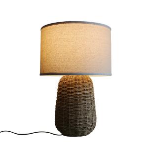 Buy cheap Sustainable Rattan Table Lamp , Durable Rattan Bedside Light Switch Control from wholesalers