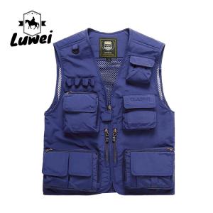 Buy cheap Tactical Custom Utility Outdoor Fishing Sleeveless Lightweight Utility Knit Waistcoat Men Multi Pocket Vest for Workout from wholesalers