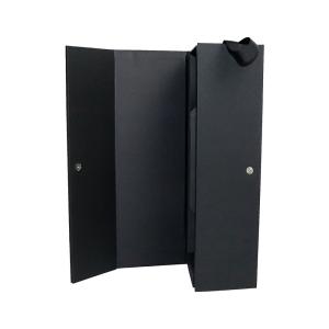 Buy cheap Customizable Snap Closure Folding Gift Boxes With Handle Matt Black from wholesalers