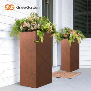 CE Standard Vertical Tall Outdoor Metal Planter Multipurpose