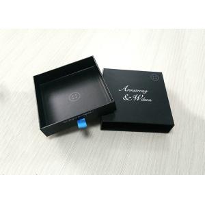 Buy cheap Ribbon Pulling Square Cardboard Paper Gift Box Black Drawer Shaped from wholesalers