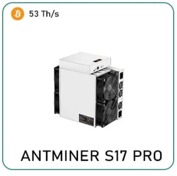 Quality 1975W Mining Cryptocurrency Machine Antminer S17 Pro 53th Meta Miner for sale