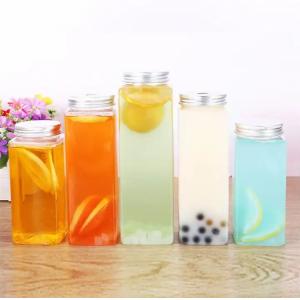 Buy cheap Square Round Insulated Milk Tea Bottles with Handle 0.5kg Weight Screw on Lid from wholesalers
