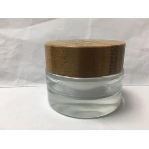 Buy cheap Empty 50g glass lotion containers with Wooden Cap Eco Friendly from wholesalers