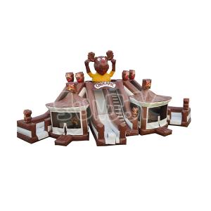 Buy cheap Amusement Park Inflatable Jumping Castle With Three Slides from wholesalers