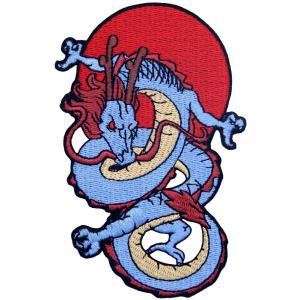 China Machine Washable Embroidered Dragon Patch With Iron On Backing on sale