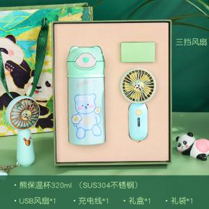 Kawaii Panda Notebook Gift Box Journal Set With Notebook Pen Handheld Fan