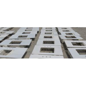 Prefabricated Quartz Bathroom Vanity Tops Customized Design / Size