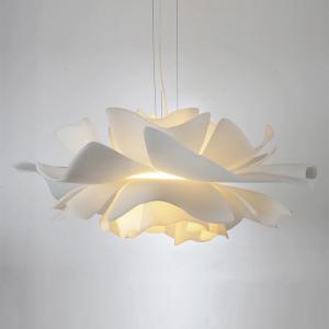 Buy cheap White Double Petal Feature Design Interior Pendant Light Ceramic Material Living Room Attic Entrance Chandelier Modern Pendant Light from wholesalers