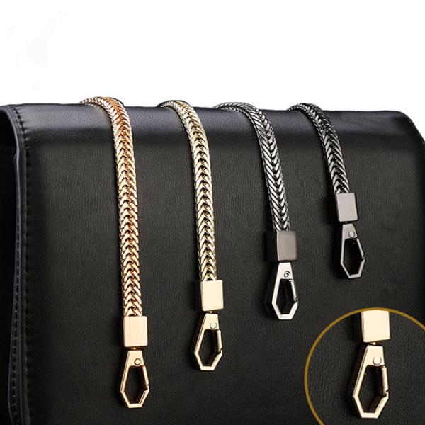 Metal Hardware Chain flat chain non-fading metal shoulder strap silver bag chain strap