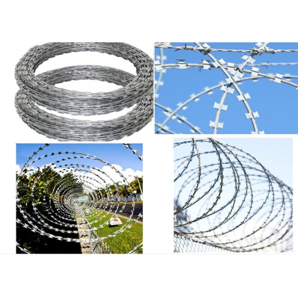 Quality 500mm Coil Diameter BTO-22 Galvanized Razor concertina Wire for sale