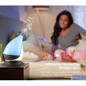 Buy cheap Drop Shape 350ml Glass Ultrasonic Diffuser With Wood Grain Base from wholesalers