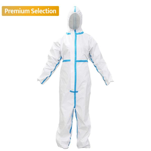 Quality Disposable Protective Coverall With Hood EN14126 EN ISO13982 EN14605 EN14325 EN13034 for sale