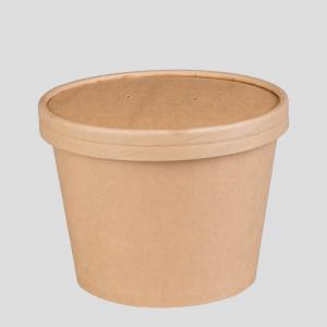 China Kraft paper soup bowl 18 PE coated paper disposable soup cup container on sale