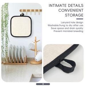 Buy cheap Customized Linen Sublimation Pot Holder With Rubber Back Heat Resistant Placemat 8 Inch from wholesalers
